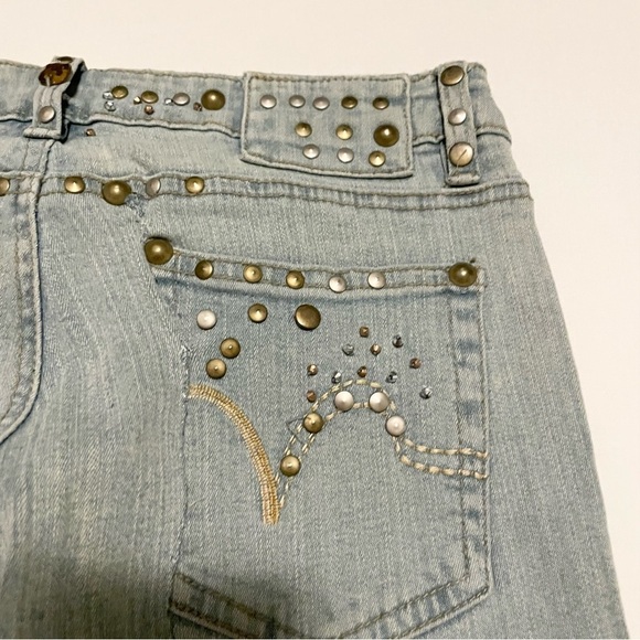 Vintage Vibe Y2K Light Wash Studded Bootcut Jeans Size 26 - Picture 12 of 16